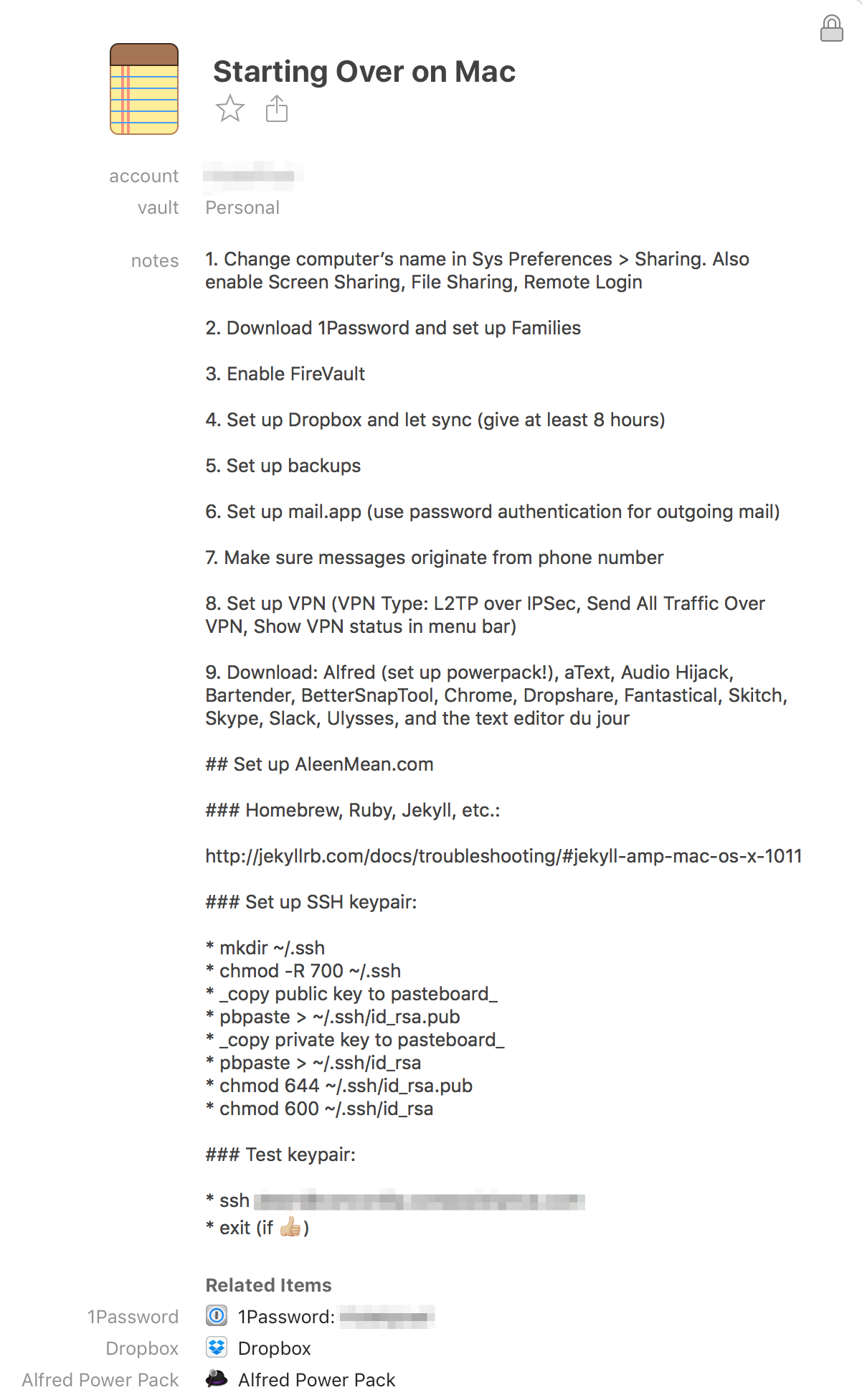 Sometimes you just gotta start over! Full text is at the end of this post. Starting Over Secure Note in 1Password